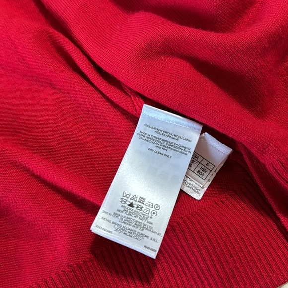 Brooks Brothers Saxxon Wool Red Button Down Sweater - Picture 7 of 12
